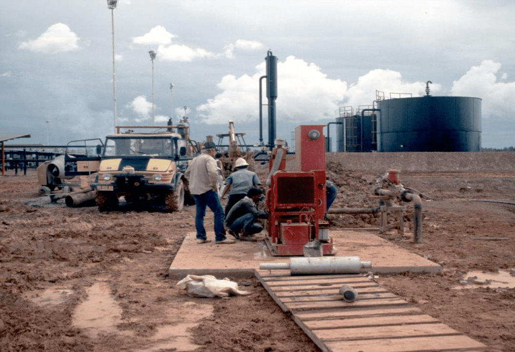 workers in an oil workplace